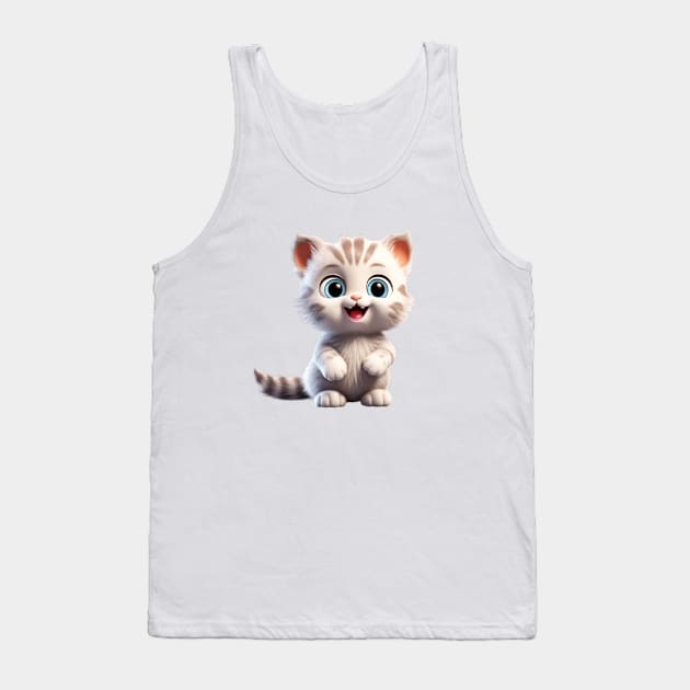 Cute Animal Characters Art 2 -kitten, tiny cat- Tank Top by Lematworks